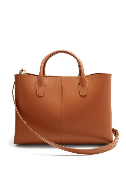 Matchesfashion.com Mansur Gavriel - Tan Brown Lined Folded Leather Bag - Womens - Tan