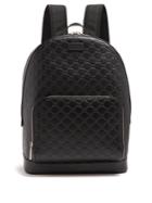 Gucci Logo-debossed Leather Backpack