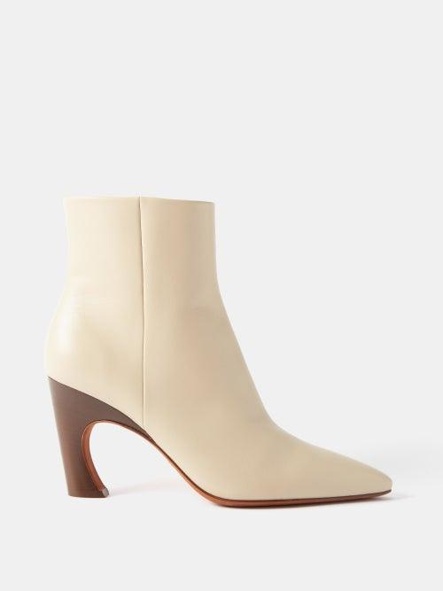 Chlo - Oli Leather Ankle Boots - Womens - Nude