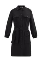 See By Chlo - Patch-pocket Crepe Shirt Dress - Womens - Black