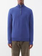 Ghiaia Cashmere - Half-zip Cashmere Sweater - Mens - Blue