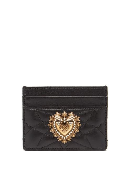 Matchesfashion.com Dolce & Gabbana - Devotion Quilted-leather Cardholder - Womens - Black