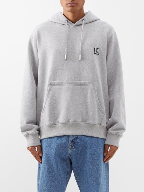 Wooyoungmi - Logo-embroidered Cotton-jersey Hoodie - Mens - Grey