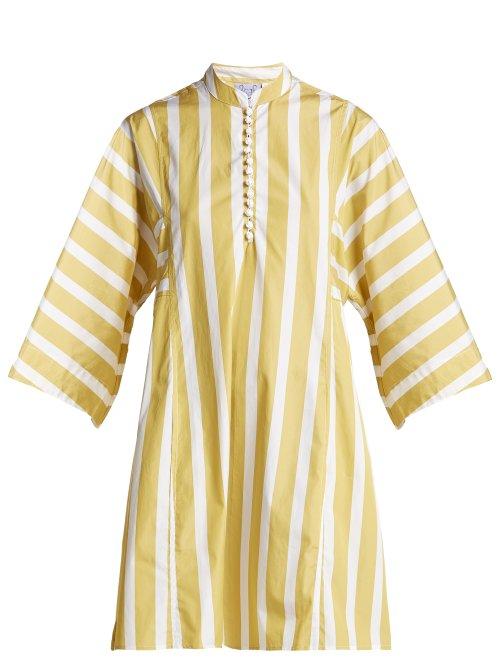 Matchesfashion.com Thierry Colson - Nautical Rachel Cotton Poplin Dress - Womens - Yellow Stripe