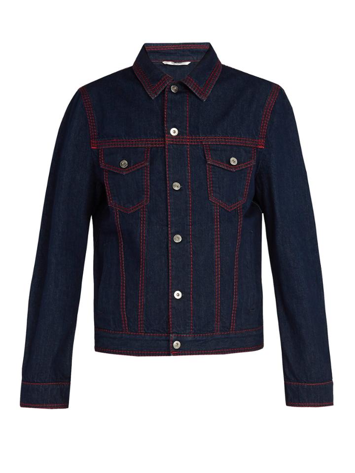 Valentino Contrast-topstitched Denim Jacket