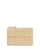 Bottega Veneta - Cassette Zipped Intrecciato-leather Cardholder - Womens - Cream