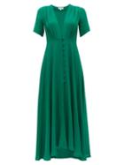 Matchesfashion.com Gioia Bini - Carolina Gathered Cady Midi Dress - Womens - Green