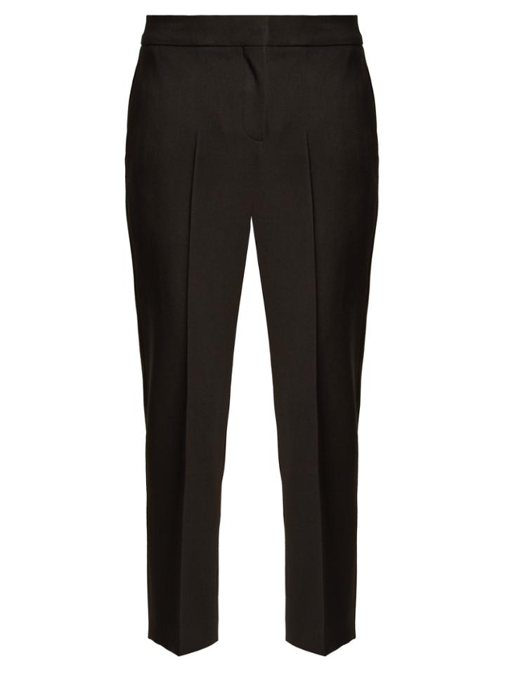 Alexander Mcqueen High-rise Slim-leg Cropped Wool Trousers