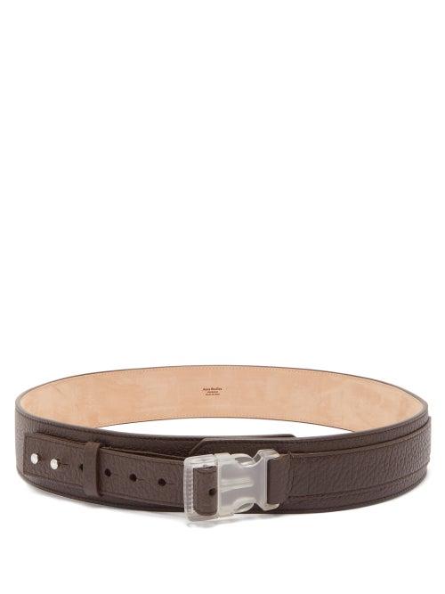 Matchesfashion.com Acne Studios - Overlap Grained-leather Belt - Mens - Brown