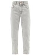 Brunello Cucinelli - Stonewashed High-rise Tapered-leg Jeans - Womens - Grey