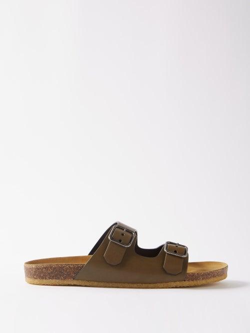 Saint Laurent - Jimmy Leather Sandals - Mens - Green