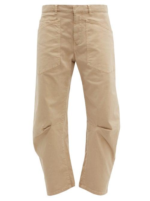 Matchesfashion.com Nili Lotan - Shon Cotton Blend Twill Trousers - Womens - Camel