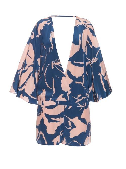 Adriana Degreas Balinese-print Silk Playsuit