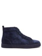Matchesfashion.com Christian Louboutin - Louis High-top Suede Trainers - Mens - Navy