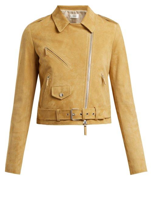 Matchesfashion.com The Row - Perlin Suede Biker Jacket - Womens - Beige