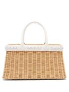 Matchesfashion.com Sparrows Weave - The Tote Small Wicker And Leather Basket Bag - Womens - White