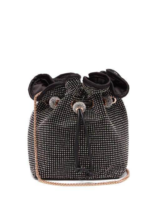 Matchesfashion.com Sophia Webster - Emmie Crystal-embellished Satin Bucket Bag - Womens - Black