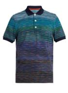 Matchesfashion.com Missoni - Space Dye Cotton Knit Polo Shirt - Mens - Blue Multi