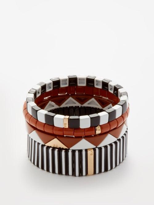 Roxanne Assoulin - The Solids Enamel Bracelets - Womens - Brown Multi