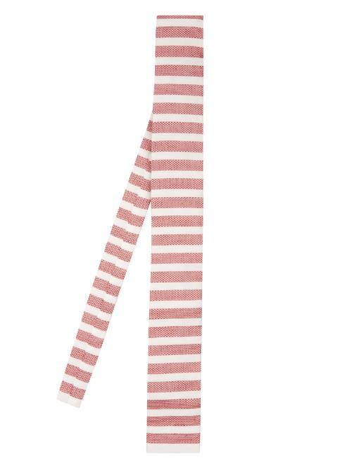 Gucci Striped Linen And Silk-blend Tie
