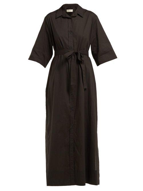 Matchesfashion.com Matteau - The Shirt Cotton Poplin Maxi Dress - Womens - Black