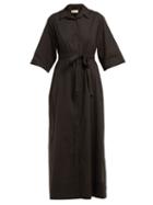 Matchesfashion.com Matteau - The Shirt Cotton Poplin Maxi Dress - Womens - Black