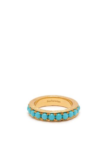 Matchesfashion.com Patcharavipa - Turquoise & 18kt Gold Ring - Womens - Blue