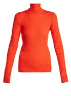 Matchesfashion.com Jil Sander - Ribbed Wool And Silk Blend Sweater - Womens - Orange
