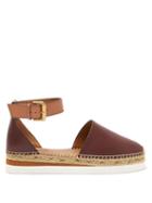Matchesfashion.com See By Chlo - Raised Sole Leather Espadrilles - Womens - Burgundy