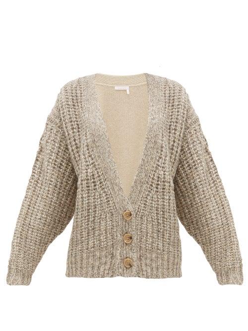 Matchesfashion.com See By Chlo - Bi Colour Alpaca Blend Cardigan - Womens - Beige Multi