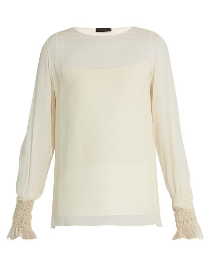 The Row Laver Crinkled-silk Blouse