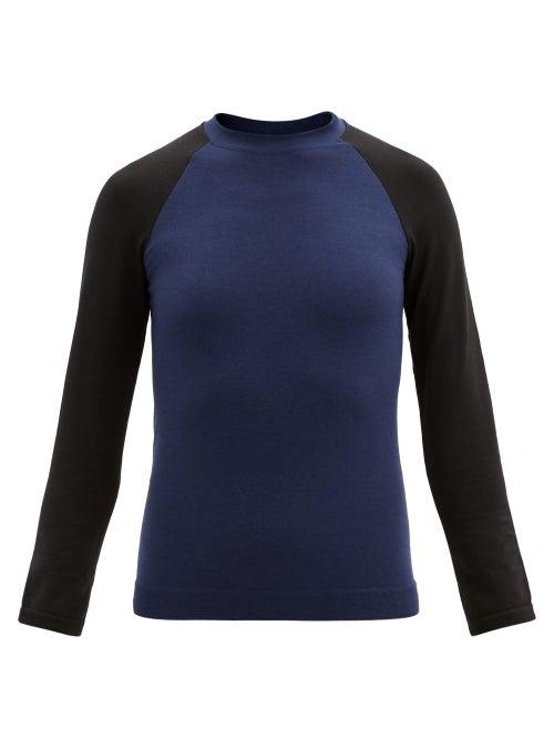 Matchesfashion.com Ernest Leoty - Albane Long-sleeved Merino Wool-blend Top - Womens - Black Navy