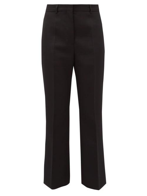 Matchesfashion.com Rochas - High Rise Kick Flare Wool Trousers - Womens - Black