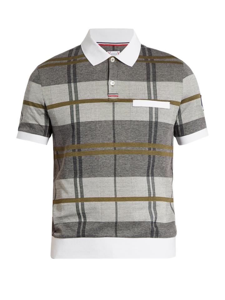 Moncler Gamme Bleu Checked Cotton-piqu Polo Shirt