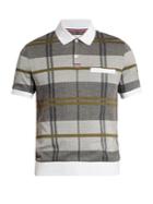 Moncler Gamme Bleu Checked Cotton-piqu Polo Shirt