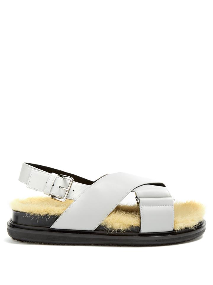 Marni Fur-insole Leather Sandals