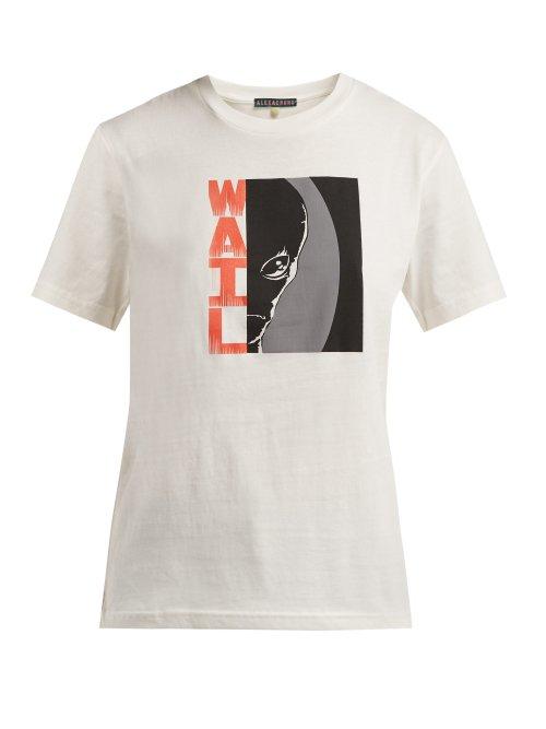 Matchesfashion.com Alexachung - Wail Print Cotton T Shirt - Womens - Ivory