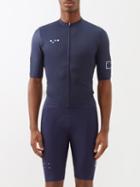 Pedla - Bold Zipped Jersey Cycling Top - Mens - Blue Navy