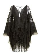Matchesfashion.com Romance Was Born - Magpie Layered Polka Dot Tulle Dress - Womens - Black