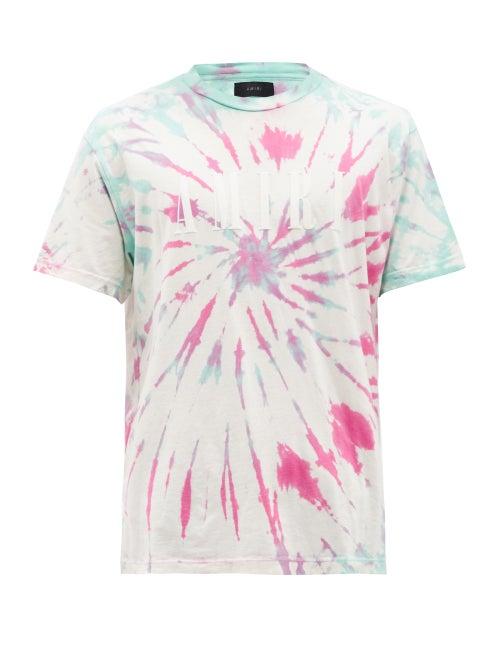 Amiri - Logo-print Tie-dye Cotton-jersey T-shirt - Mens - Multi