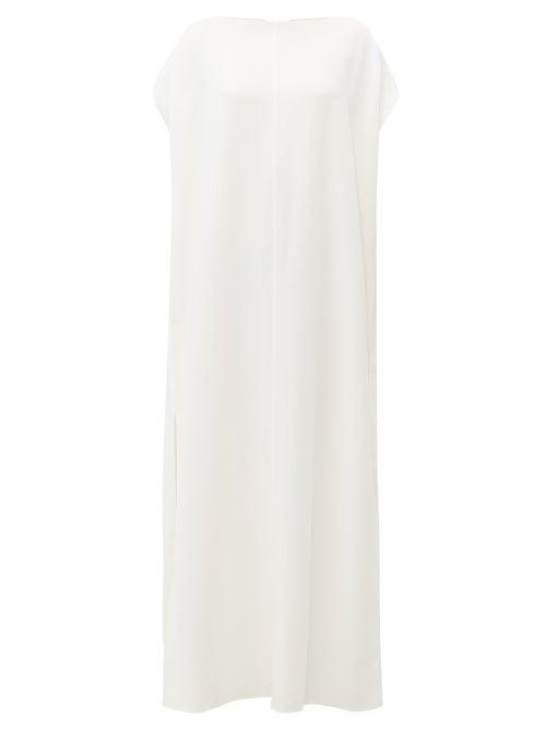 Matchesfashion.com The Row - Dunika Slit Hem Crepe Dress - Womens - Ivory
