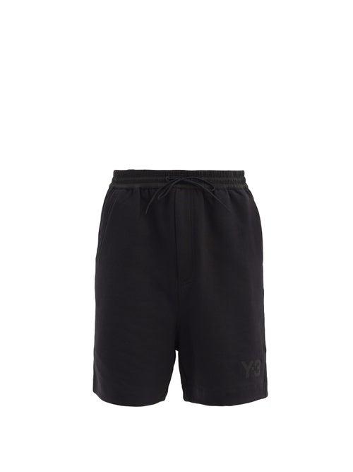 Matchesfashion.com Y-3 - Logo-print Cotton-jersey Shorts - Mens - Black