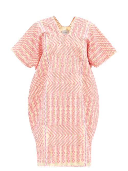 Pippa Holt - No. 361 Embroidered Striped-cotton Kaftan - Womens - Yellow Stripe