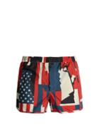 Matchesfashion.com Valentino - New York Print Swim Shorts - Mens - Blue