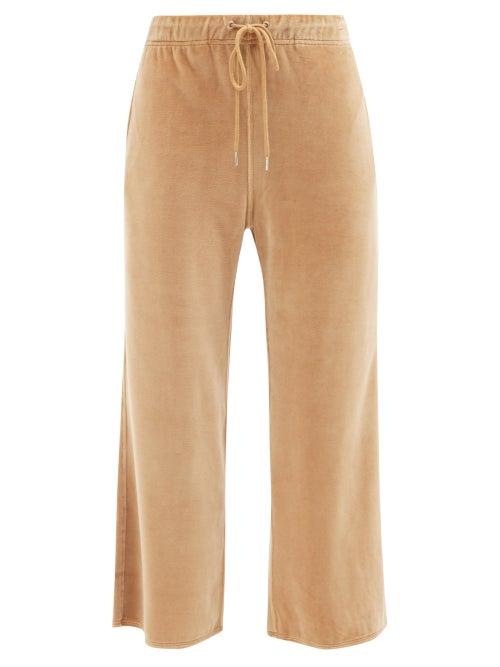 Nili Lotan - Daphne Cropped Cotton-blend Wide-leg Track Pants - Womens - Camel