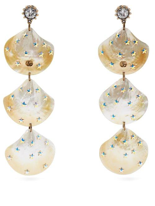 Matchesfashion.com Gucci - Gg Mother Of Pearl Shell Drop Earrings - Womens - Pearl
