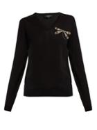 Rochas Dragonfly-embellishment Fine-knit Cotton Sweater