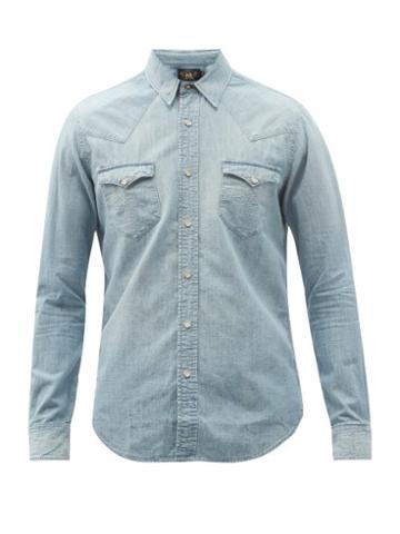 Matchesfashion.com Rrl - Buffalo Flap-pocket Denim Shirt - Mens - Light Blue