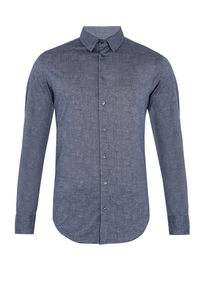 Giorgio Armani Single-cuff Point-collar Cotton Shirt