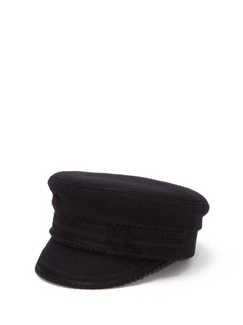 Matchesfashion.com Ruslan Baginskiy - Lace Trimmed Wool Cap - Womens - Black